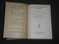 1925 A SATCHEL GUIDE TO EUROPE BOOK BY WILLIAM J. ROLFE - NICE MAPS - KD 4000