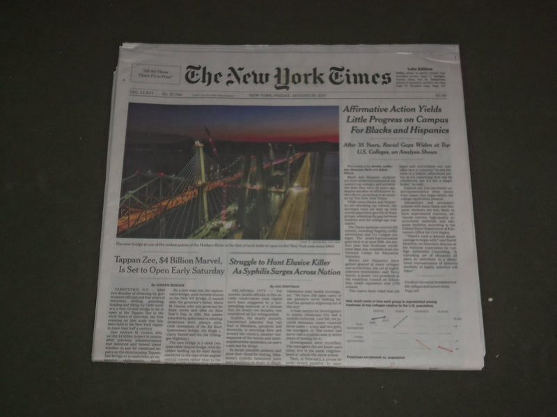 2017 AUGUST 25 NEW YORK TIMES - NEW $4 BILLION TAPPAN ZEE BRIDGE SET TO OPEN