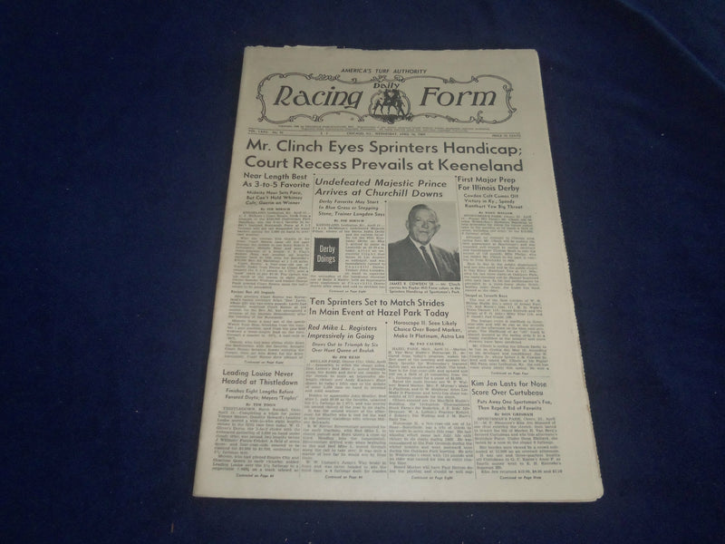 1969 APRIL 16 THE DAILY RACING FORM -MR. CLINCH EYES SPRINTERS HANDICAP- NP 5507