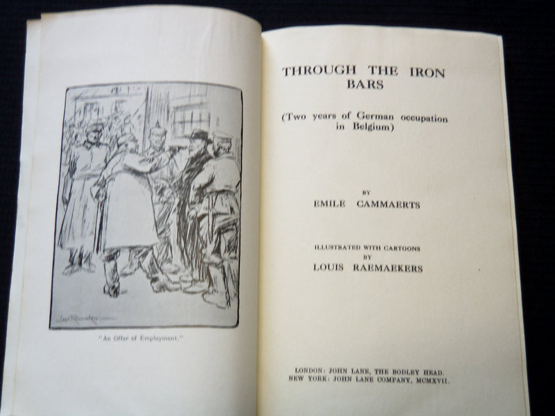 1917 THROUGH THE IRON BARS SOFTCOVER BOOK BY EMILE CAMMAERTS - J 7241