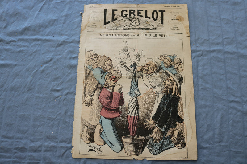 1873 AUGUST 31 LE GRELOT NEWSPAPER - STUPEFACTION! - FRENCH - NP 8633