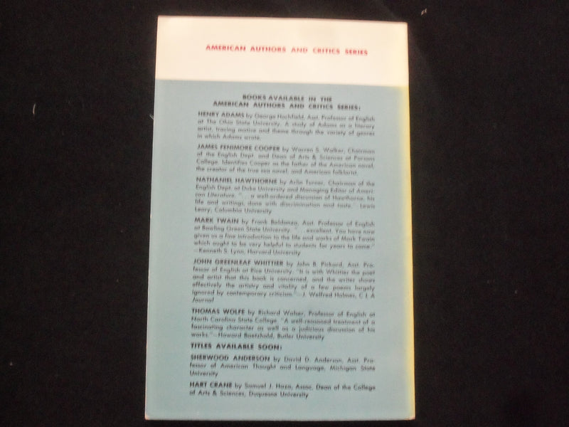 1962 HENRY ADAMS SOFTCOVER BOOK BY GEORGE HOCHFIELD - J 9823