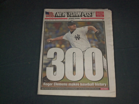 2003 JUNE 14 NEW YORK POST NEWSPAPER - ROGER CLEMENS WINS 300TH GAME - NP 4149