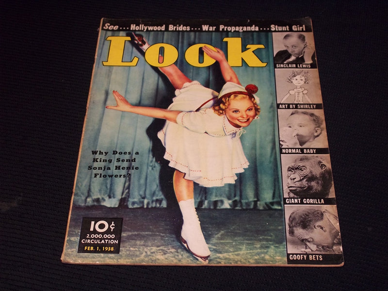 1938 FEBRUARY 1 LOOK MAGAZINE - SONJA HENIE FRONT COVER - E 20346