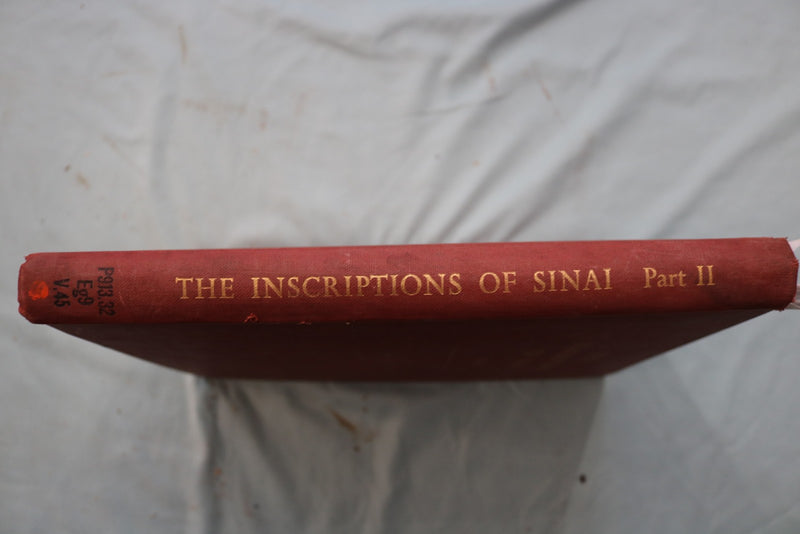 1955 THE INSCRIPTIONS OF SANAI PART II HARDCOVER BOOK - KD 9710