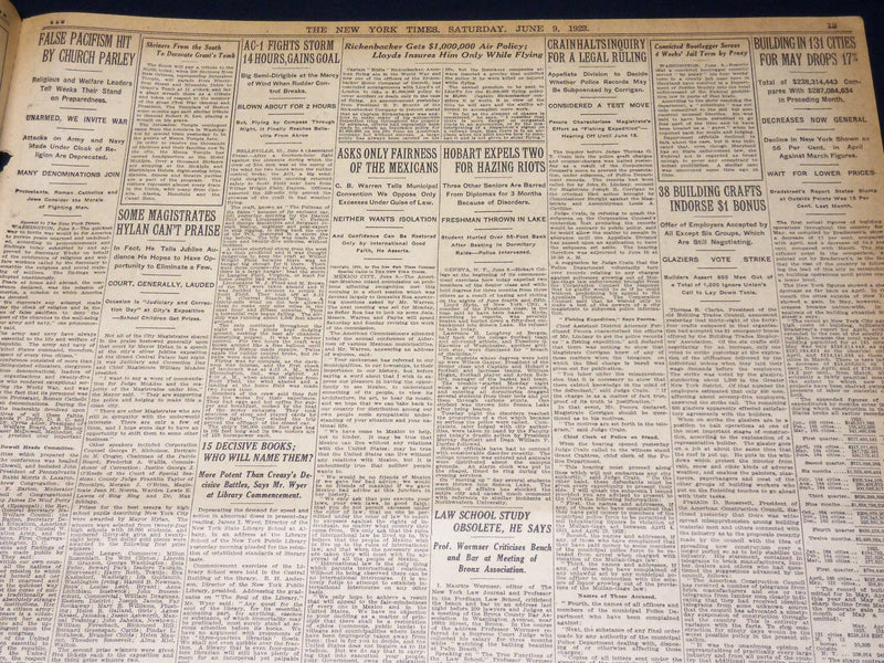 1923 JUNE 9 NEW YORK TIMES NEWSPAPER - L. L. WINKELMAN & CO. FAIL - NT 8661