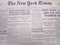 1933 SEPTEMBER 25 NEW YORK TIMES - MATTER'S CREATION FROM PURE MOTION - NT 5184