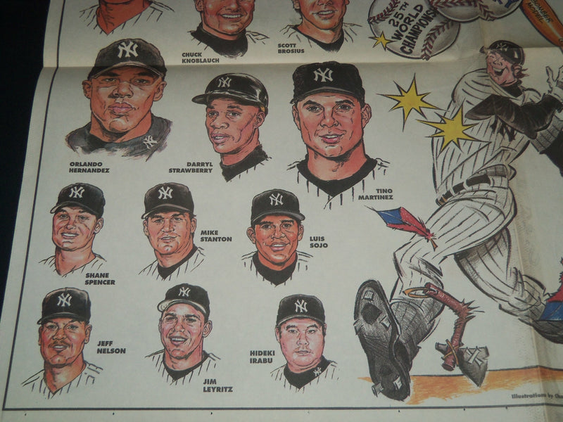1999 NOV 7 BERGEN RECORD NEWSPAPER - NY YANKEES WORLD CHAMPIONS POSTER - NP 3795