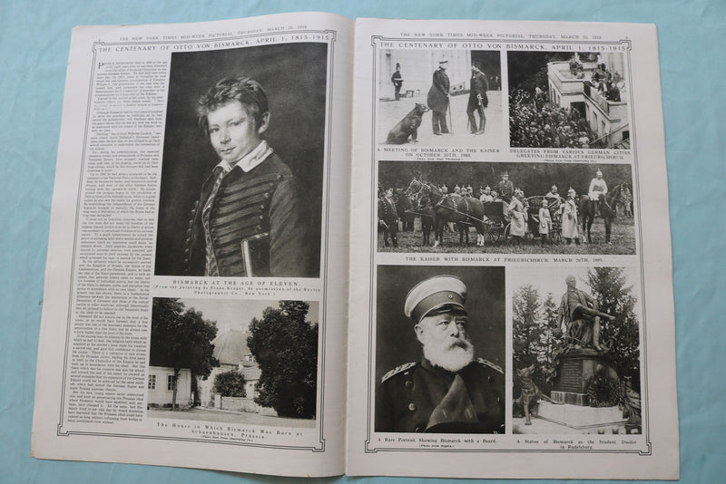 1915 MARCH 25 NEW YORK TIMES MID-WEEK PICTORIAL - PRINCE VON BISMARK - NP 9133