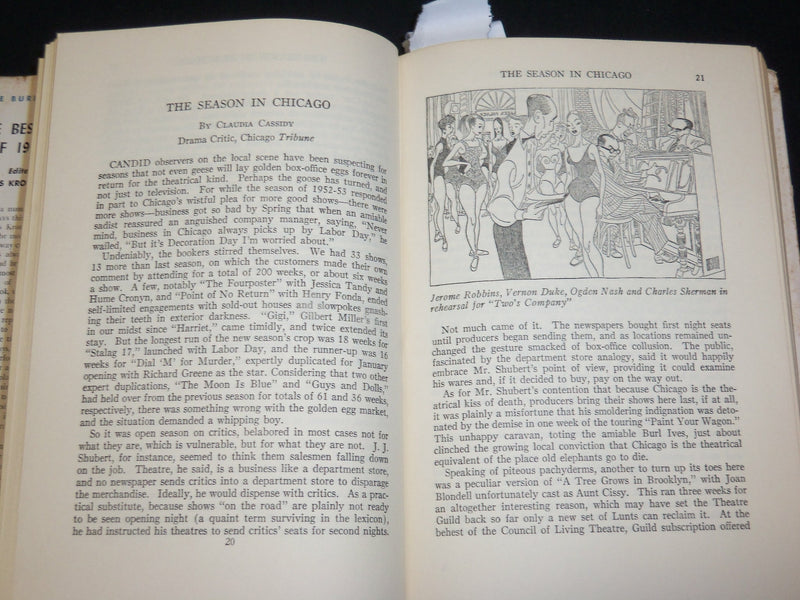 1953 BURNS MANTLE YEARBOOK THE BEST PLAYS 1952-1953 HARDCOVER BOOK - KD 6505