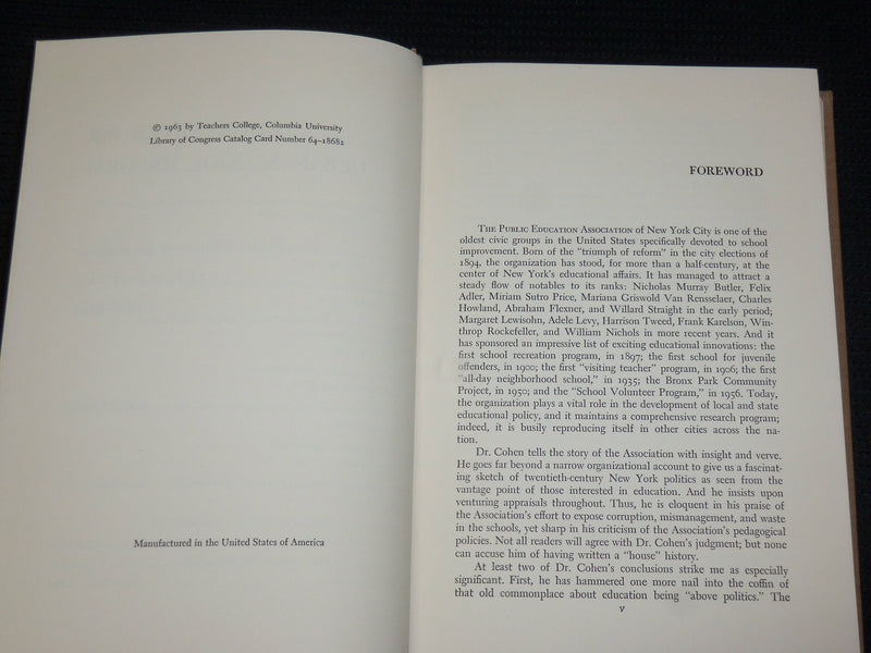 1964 PROGRESSIVES AND URBAN SCHOOL REFORM BOOK BY SOL COHEN - KD 1378B