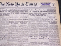1948 JULY 18 NEW YORK TIMES - JERUSALEM TRUCE HALTS ISRAELI PUSH - NT 4347