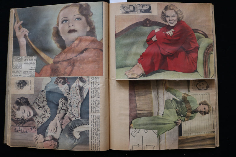 1930'S MOVIE STARS COLOR SCRAPBOOK - JEAN HARLOW - RITA CANSINO - E 24915
