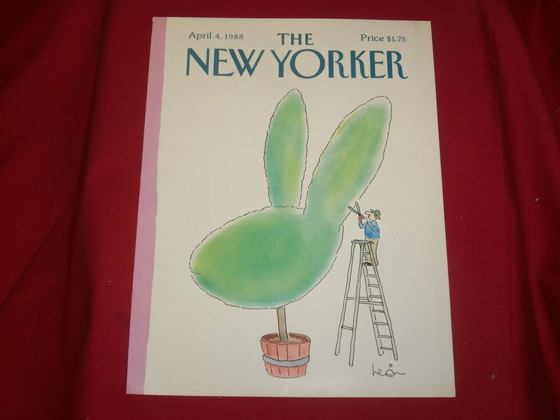 1988 APRIL 4 NEW YORKER MAGAZINE FRONT COVER ONLY - GREAT ART FOR FRAMING