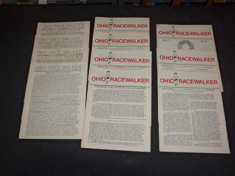 1964-1971 OHIO RACEWALKER NEWSLETTER MAGAZINE - LOT OF 76 - O 2681C