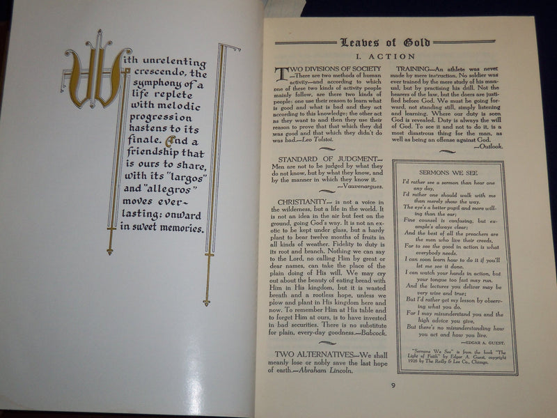 1964 LEAVES OF GOLD AN ANTHOLOGY BOOK BY CLYDE LYTLE - PRAYERS - KD 1378I
