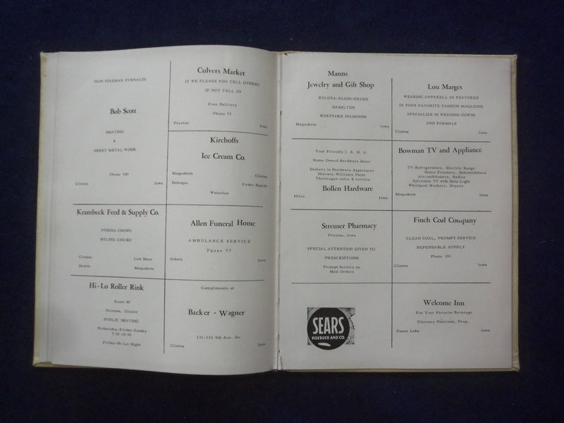 1954 THE MILESTONE MILES CONSOLIDATED SCHOOL YEARBOOK - MILES, IOWA - YB 3053