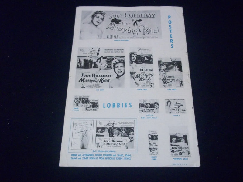 1952 THE MARRYING KIND MOVIE PRESS BOOK - JUDY HOLLIDAY - ALDO RAY - P 111