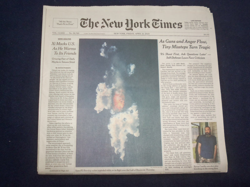 2023 APRIL 21 NEW YORK TIMES - AS GUNS AND ANGER FLOW, TINY MISSTEPS TURN TRAGIC