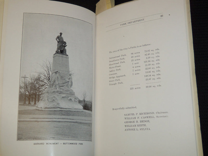 1916 DEPARTMENT OF PARKS 22ND REPORT - NEW BEDFORD MASSACHUSETTS - J 7947