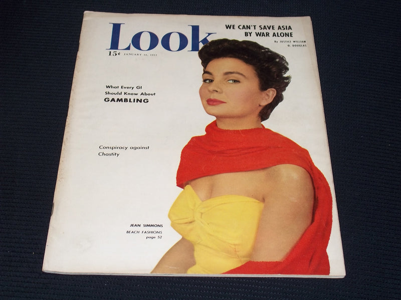 1951 JANUARY 16 LOOK MAGAZINE - JEAN SIMMONS FRONT COVER - E 20449