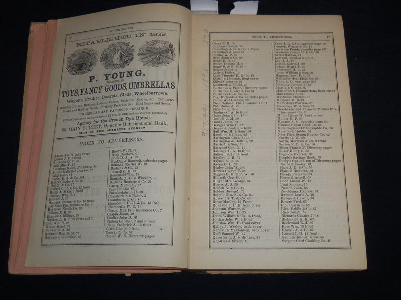 1870 WORCESTER DIRECTORY BY HENRY J. HOWLAND - MAP - KD 81T
