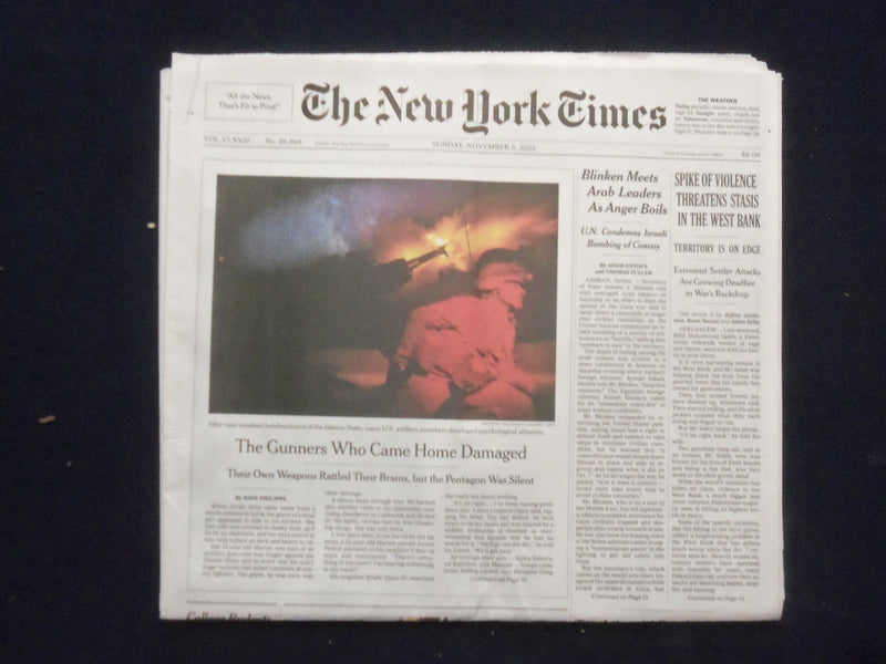 2023 NOVEMBER 5 NEW YORK TIMES - SPIKE OF VIOLENCE THREATENS STASIS IN WEST BANK