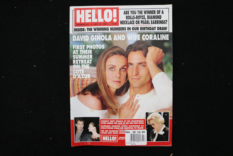 1998 MAY 30 HELLO! MAGAZINE - DAVID GINOLA AND WIFE CORALINE COVER - E 25762
