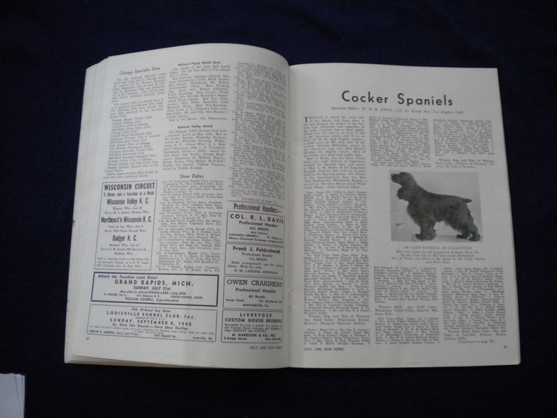 1940 JULY THE DOG NEWS MAGAZINE - THE SMOOTH FOX TERRIER - SP 3625K