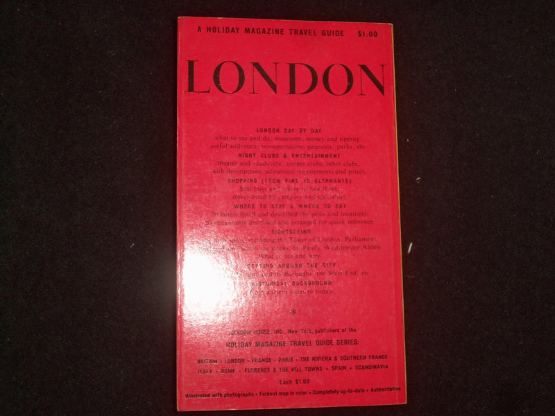 1960 LONDON - A HOLIDAY MAGAZINE TRAVEL GUIDE SOFTCOVER BOOK - J 9995