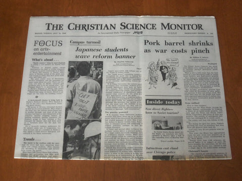 1968 JULY 16 CHRISTIAN SCIENCE MONITOR-ISRAEL TO EXPLORE PALESTINE TALKS-NP 4656