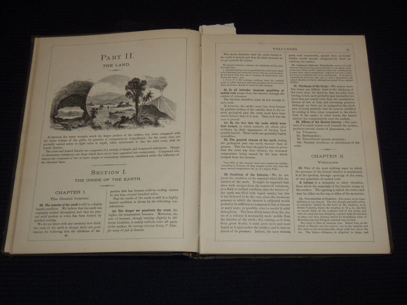 1884 EDWIN HOUSTON'S ELEMENTS OF PHYSICAL GEOGRAPHY - COLOR MAPS - KD 7979