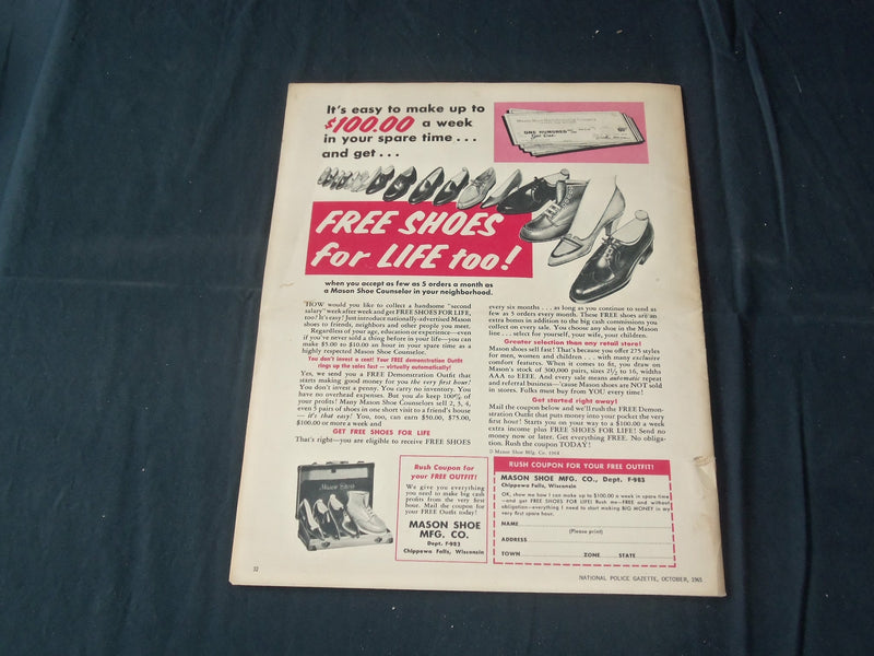 1965 OCTOBER THE NATIONAL POLICE GAZETTE MAGAZINE-STIG WENNERSTROEM, SPY- B 5728