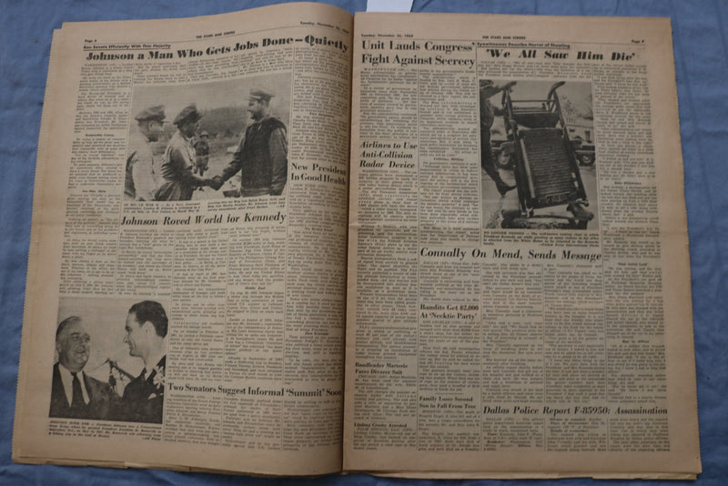 1963 THE STARS AND STRIPES NEWSPAPER-PRESIDENT KENNEDY SLAIN- LOT OF 2 - NP 9206
