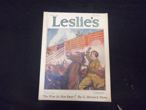 1921 APRIL 16 LESLIE'S WEEKLY MAGAZINE - GREAT COVER, PHOTOS & ADS - ST 2331