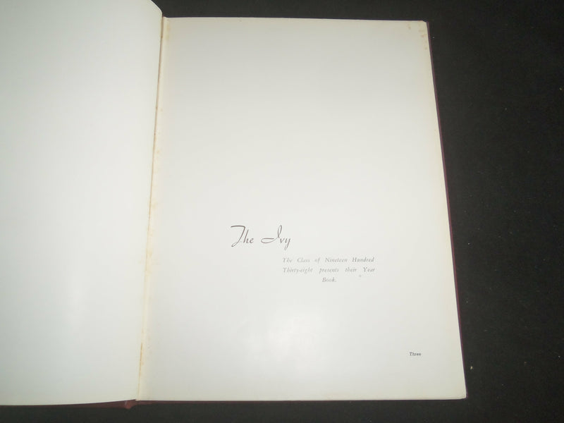 1938 THE IVY ST. MARY'S HALL YEARBOOK - BURLINGTON, NEW JERSEY - YB 2554