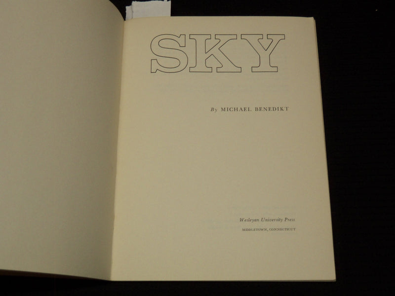1970 SKY - POEMS SOFTCOVER BOOK BY MICHAEL BENEDIKT - J 7385