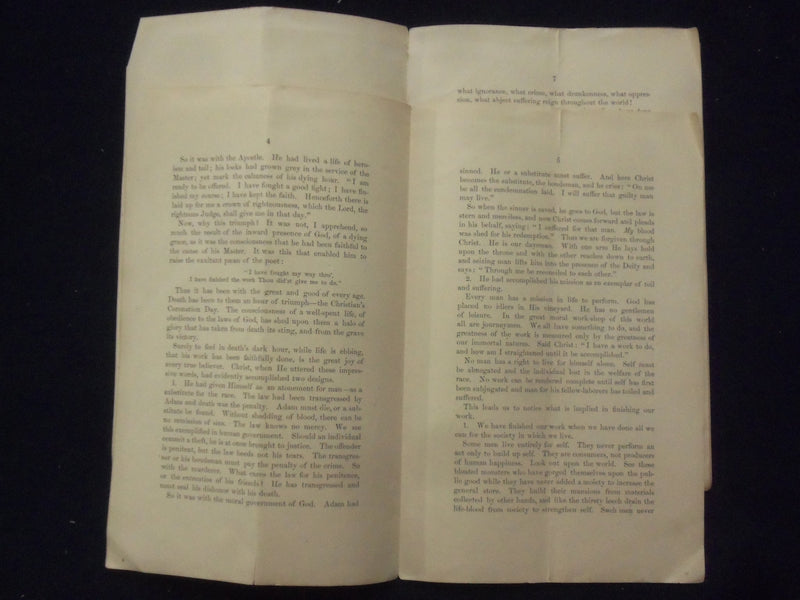 1885 HENRIETTA HICKS FUNERAL SERMON SOFTCOVER BOOKLET-TRANSYLVANIA INST. - K 224