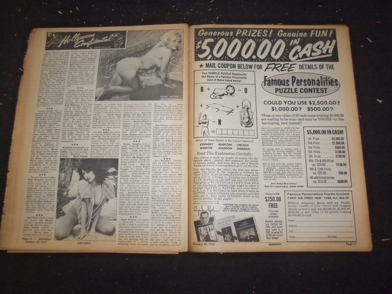 1967 JANUARY 30 MIDNIGHT NEWSPAPER - UNBORN BABY SHOT IN MOM'S WOMB - NP 7375