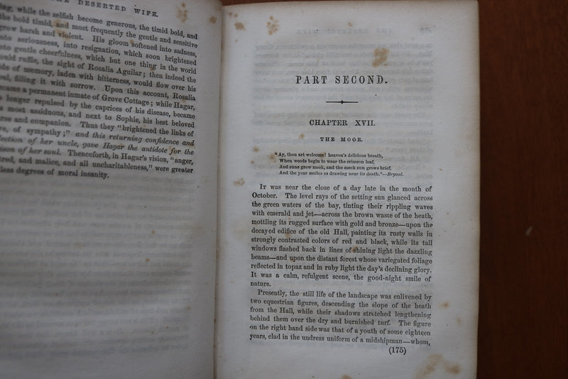 1856 THE DESERTED WIFE HARDCOVER BOOK BY EMMA SOUTHWORTH - KD 9612