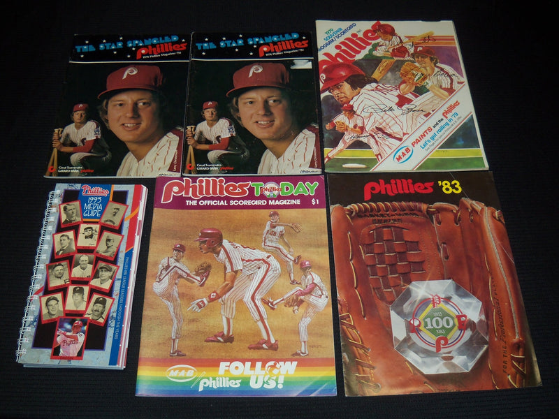 1975-1995 PHILADELPHIA PHILLIES SCORECARD MAGAZINE LOT OF 10 - O 3296
