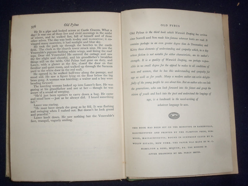 1928 OLD PYBUS HARDCOVER BOOK BY WARWICK DEEPING - KD 9047