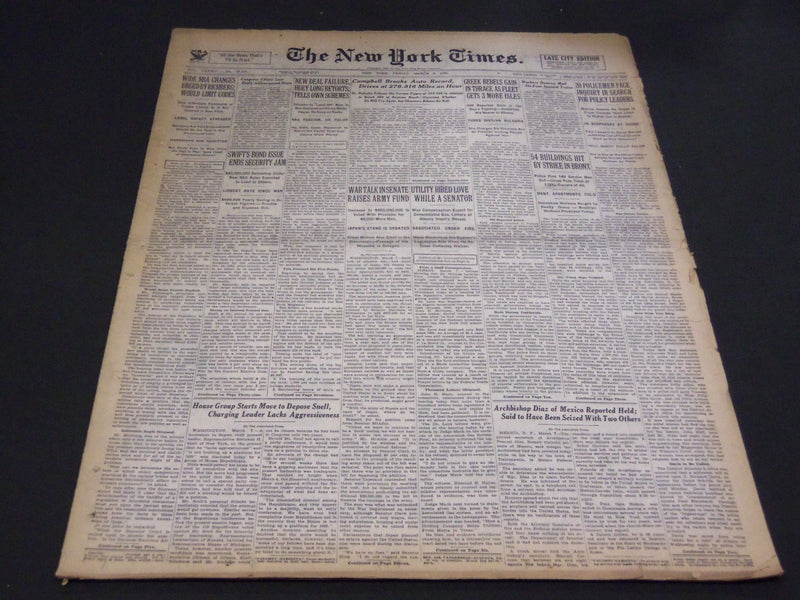 1935 MARCH 8 NEW YORK TIMES - CAMPBELL BREAKS AUTO RECORD - NT 4887