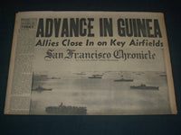 1944 APRIL 26 SAN FRANCISCO CHRONICLE - ADVANCE IN GUINEA -ALLIES CLOSE- NP 3643