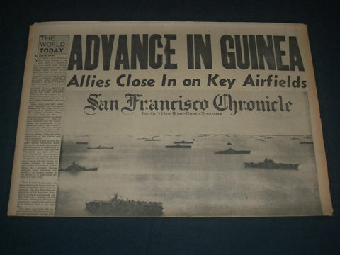 1944 APRIL 26 SAN FRANCISCO CHRONICLE - ADVANCE IN GUINEA -ALLIES CLOSE- NP 3643