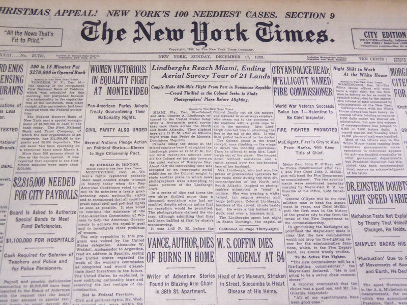 1933 DECEMBER 17 NEW YORK TIMES - W. S. COFFIN DIES AT 54 - NT 4175
