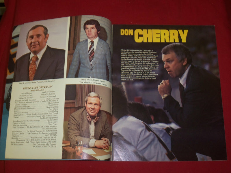 1976-77 BOSTON BRUINS OFFICIAL YEARBOOK - BRAD PARK, BUCYK, DON CHERRY - B 6343