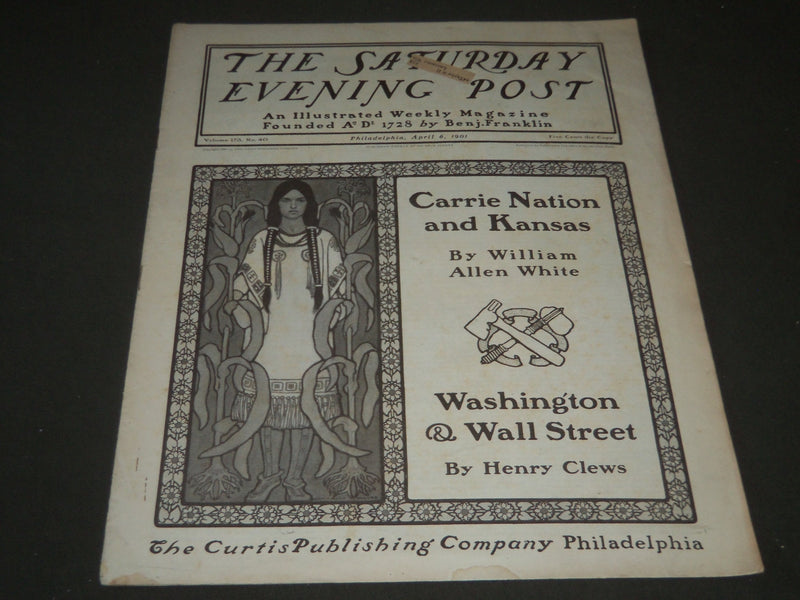 1901 APRIL 6 THE SATURDAY EVENING POST MAGAZINE - ILLUSTRATED COVER - SP 528