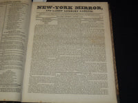 1827-1828 NEW YORK MIRROR AND LADIES GAZETTE BOUND VOLUME - R 89D