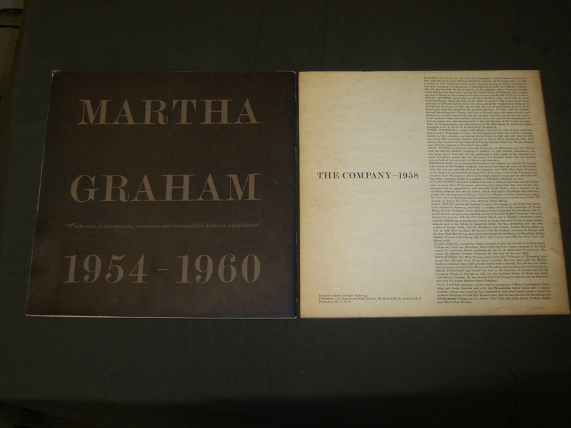 1958 & 1960 MARTHA GRAHAM SEASON BALLET PROGRAM LOT OF 2 - NICE PHOTOS - J 5156